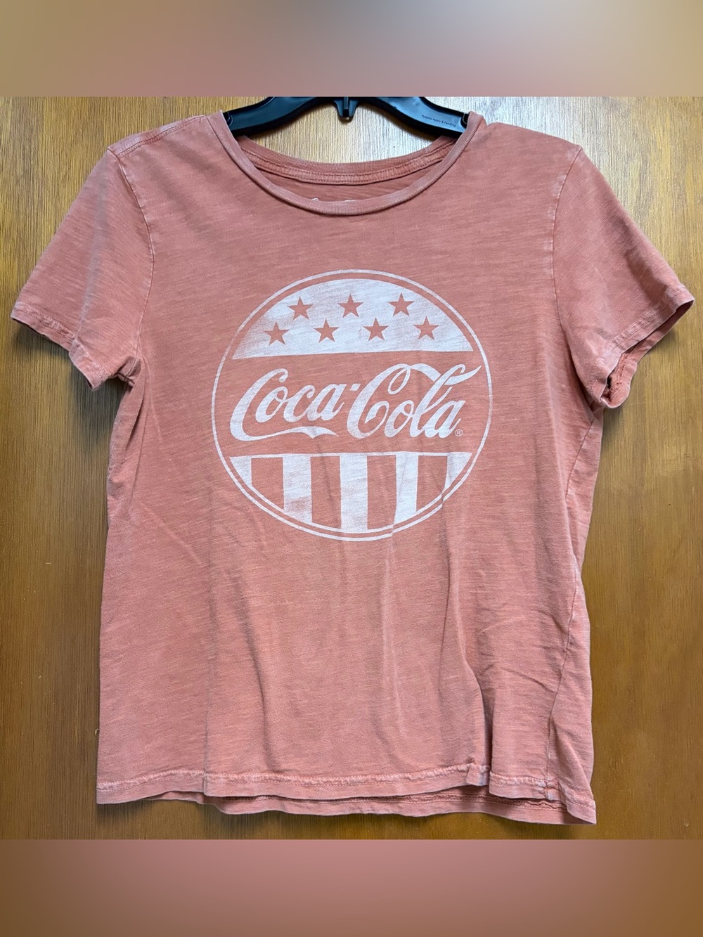Lucky Brand Women's Short Sleeve Tee in Dusty Rose with White Coca-Cola Logo